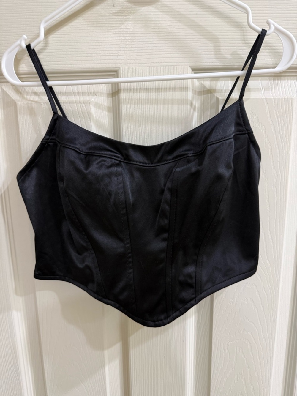American Eagle Outfitters Black Satin Crop Top